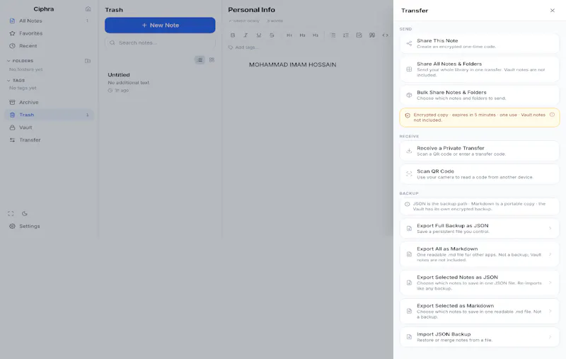 Ciphra —Your ideas, device, Your control screenshot 3