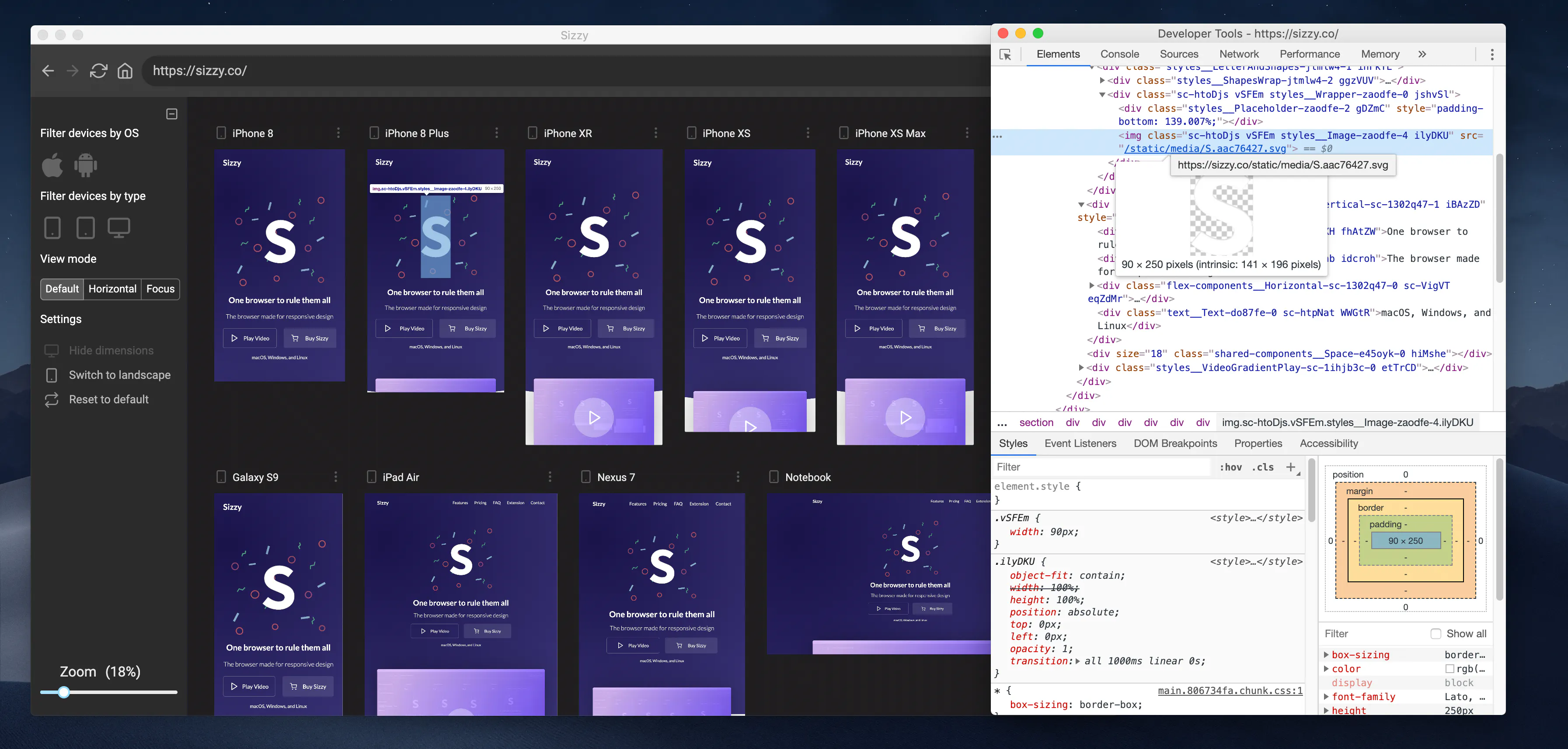 Sizzy: The browser for designers and developers | Product Hunt