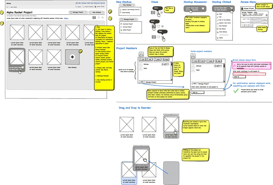 Balsamiq Wireframes prototype