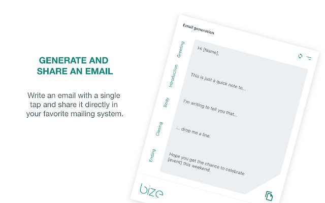 Bize - business email writing tool gallery image