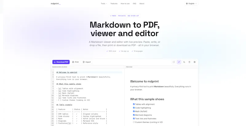 mdprint screenshot 2