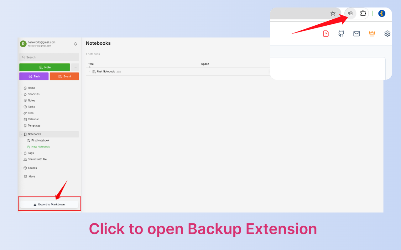 Evernote Backup - Export Tool - Exporteer en back -up van uw Evernote -notities lokaal met privacy. media 5