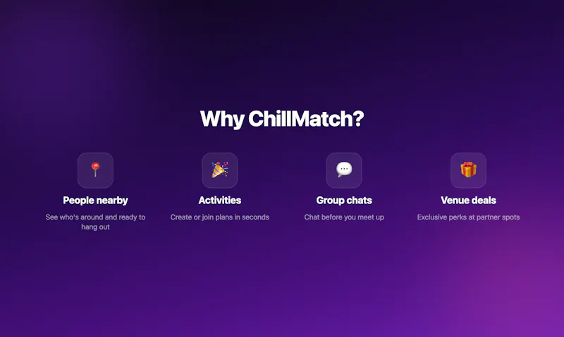 ChillMatch — Find company for tonight screenshot 2