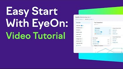 EyeOn App Dashboard che visualizza le strategie e gli approfondimenti dei concorrenti.