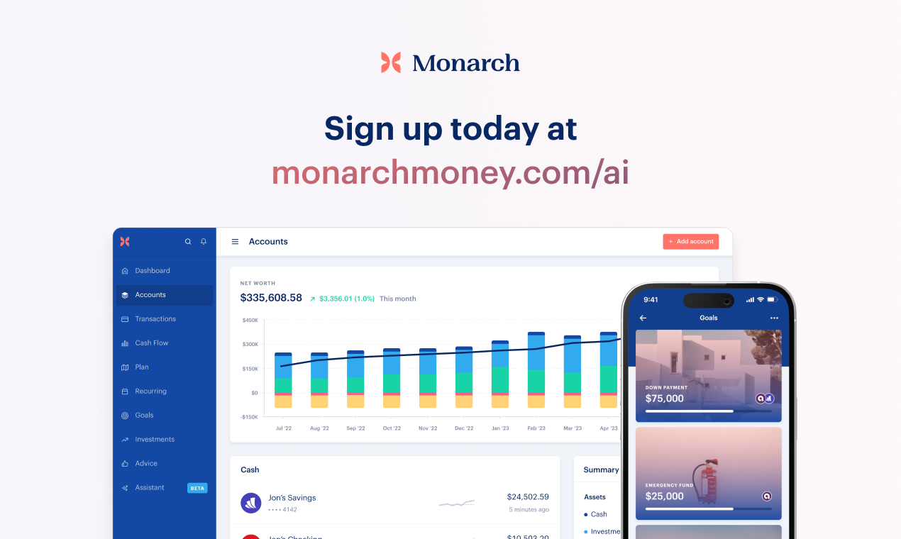 Assistente AI Monarch - Rende la gestione dei tuoi soldi più facile come avere una conversazione media 8