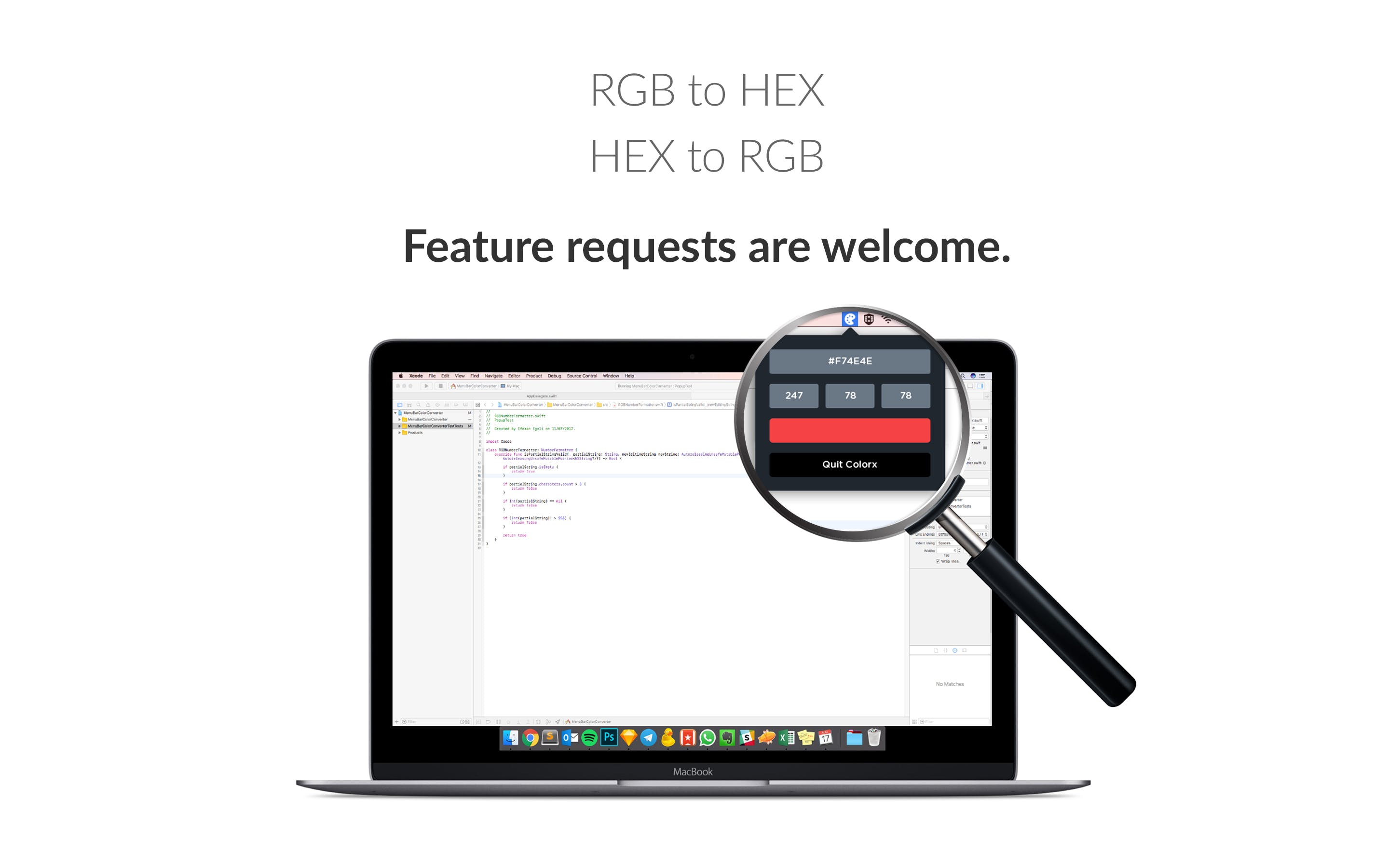 Colorx - Menu Bar Color Converter media 1