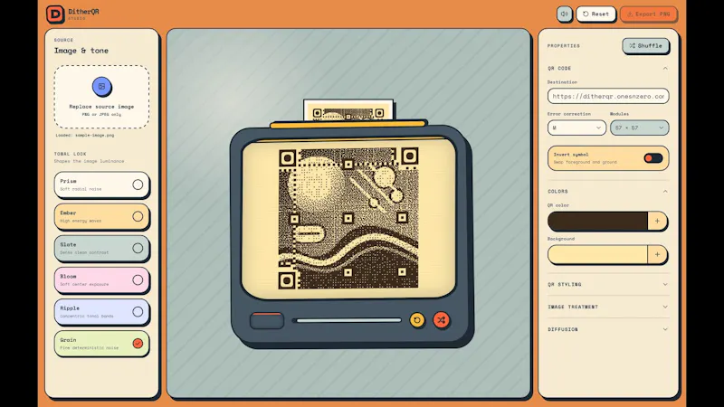 DitherQR screenshot 1 (video preview)