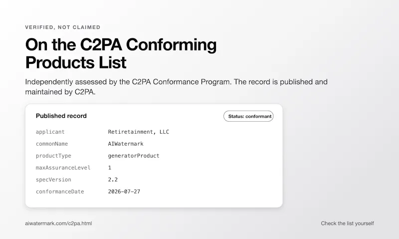 AIWatermark: C2PA Conformant screenshot 2