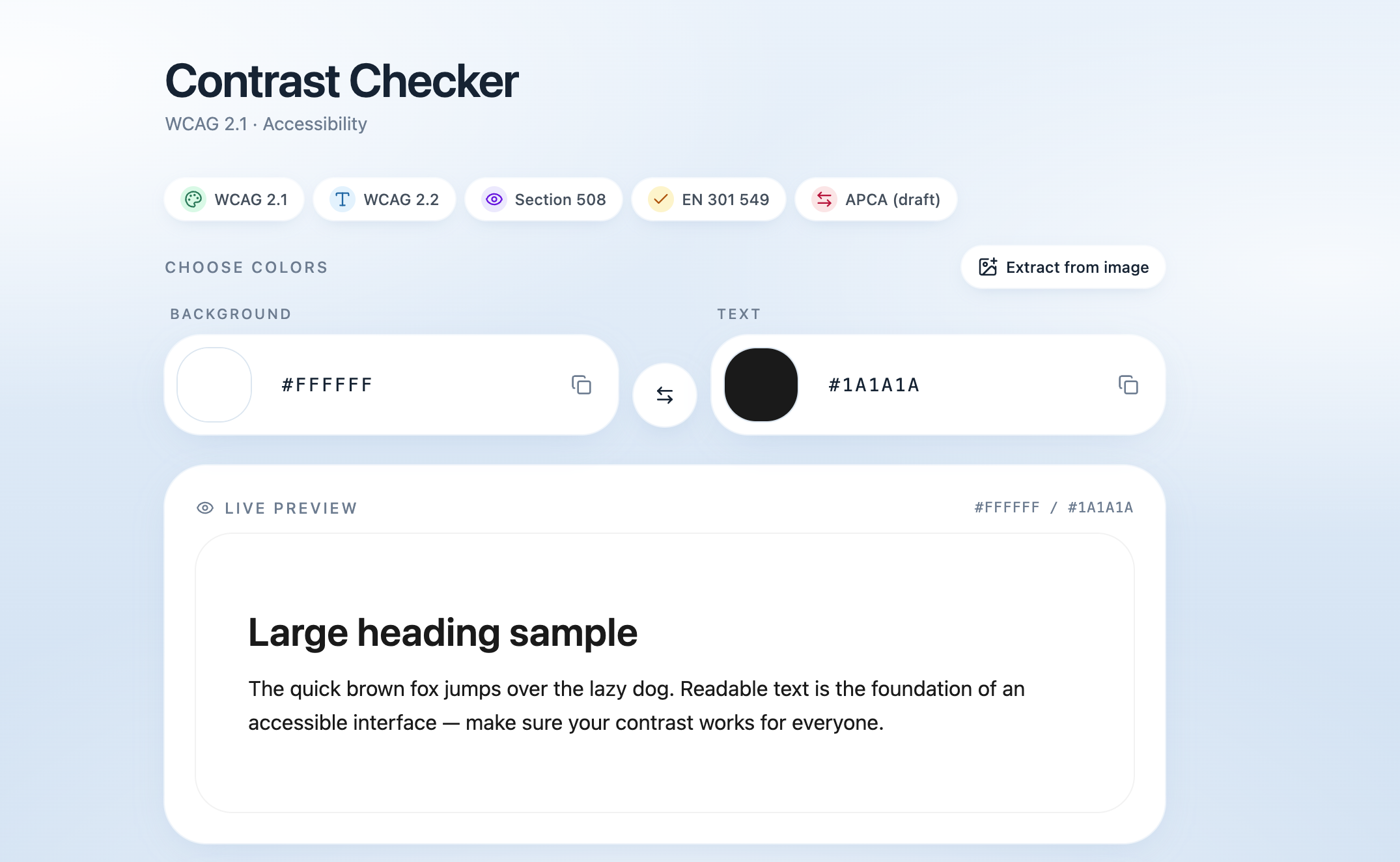 Color Contrast & Accessibility Checker gallery image