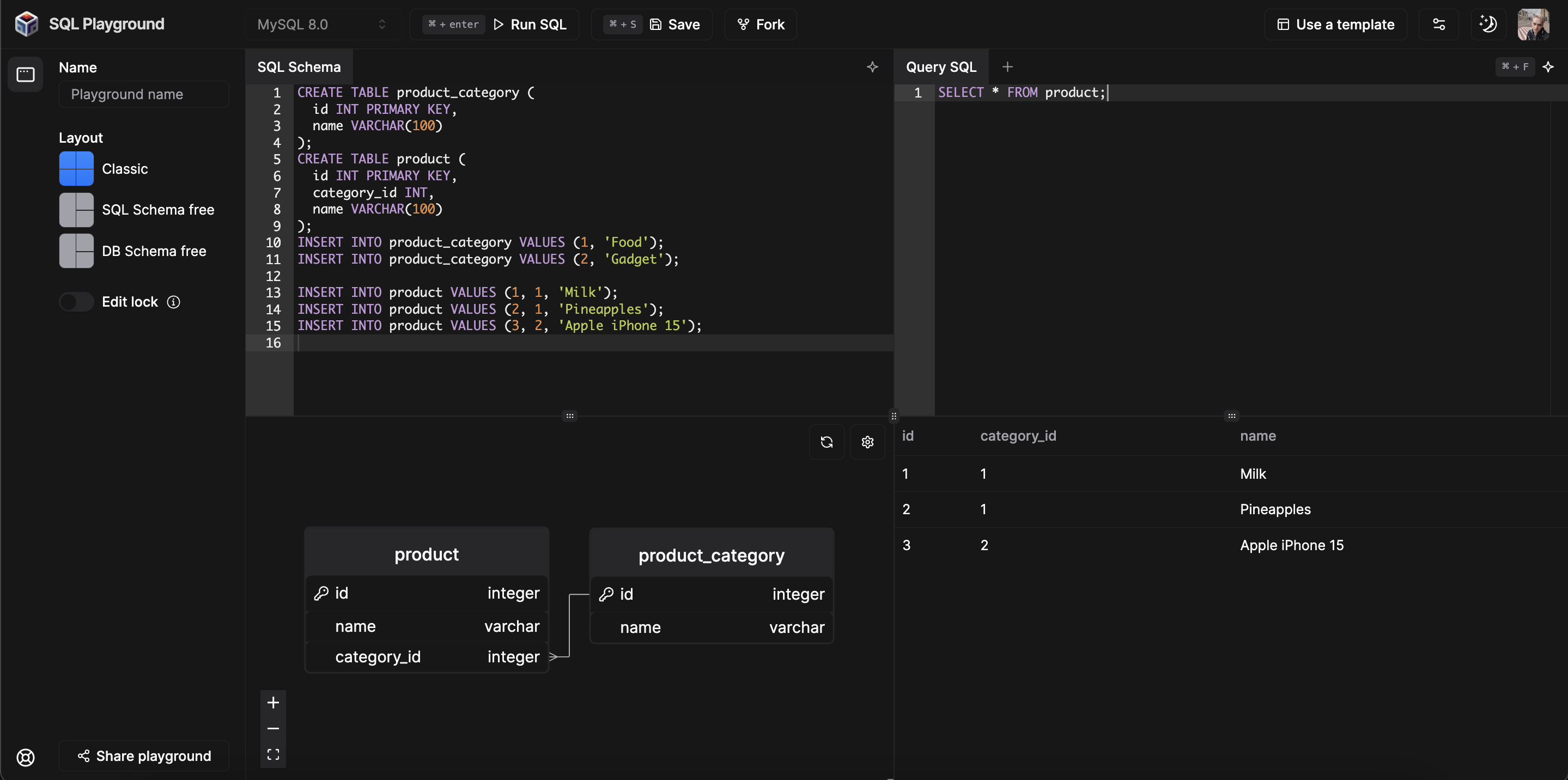 Parque infantil - Poderoso sandbox sql en línea media 2
