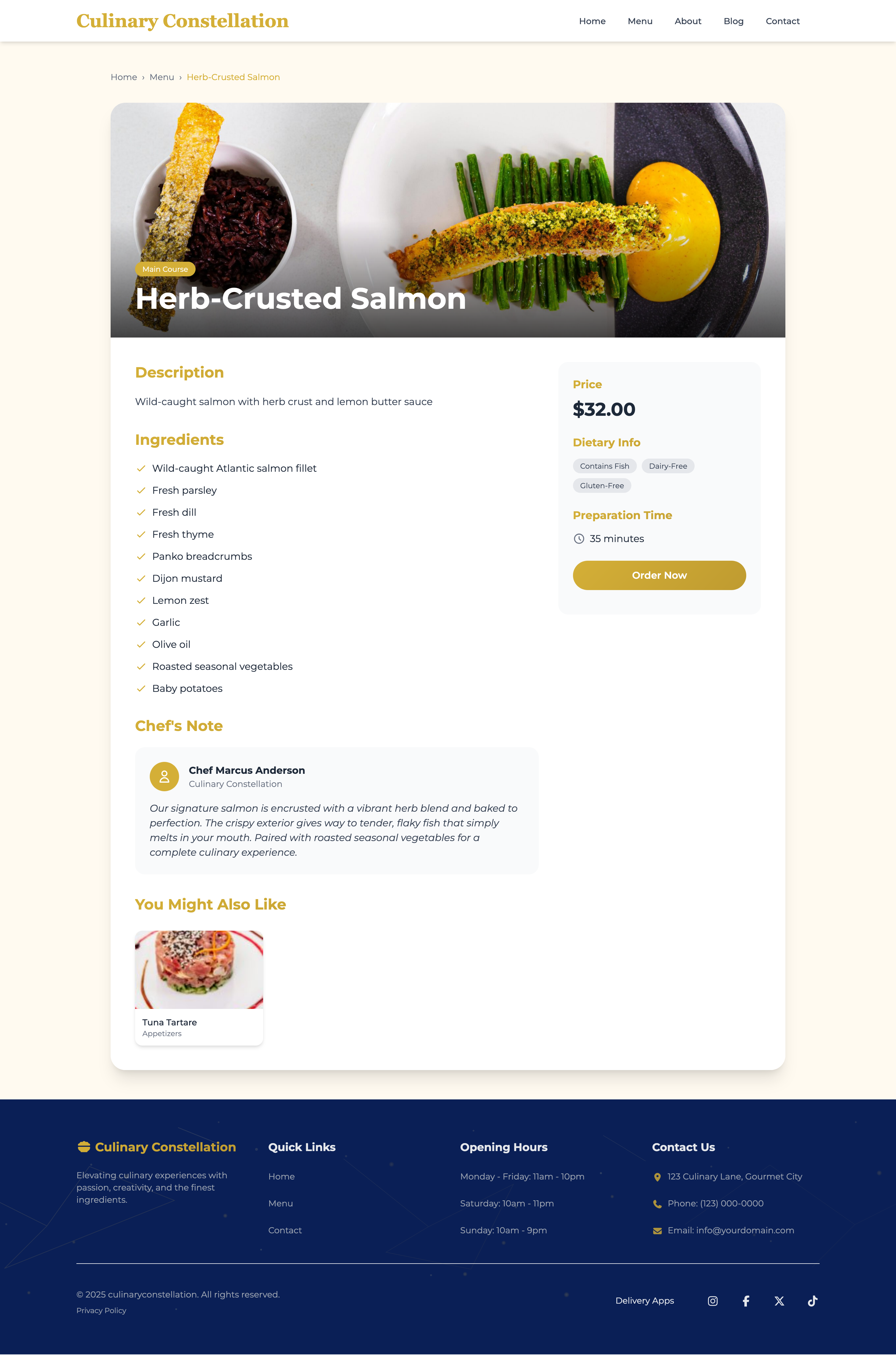 Culinary Constellation WordPress Theme gallery image