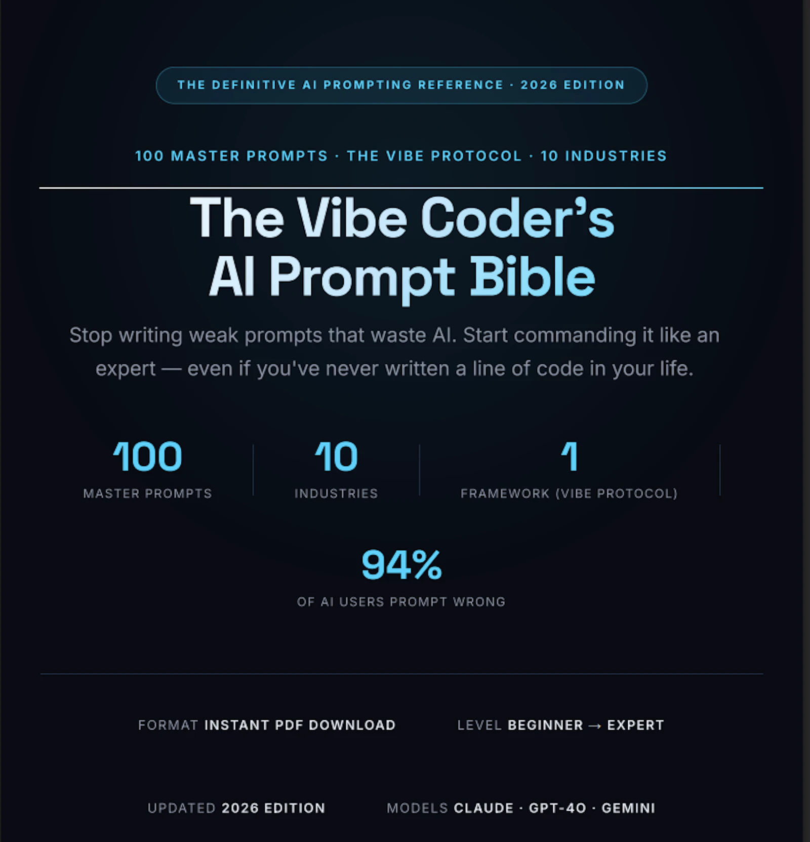 The Vibe Coder's AI Prompt Bible screenshot 1