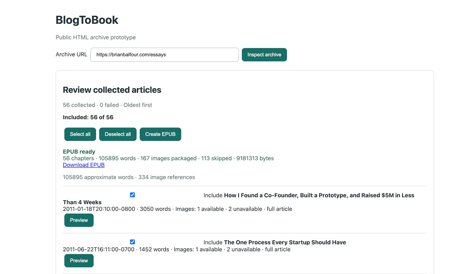 BlogToBook screenshot 3