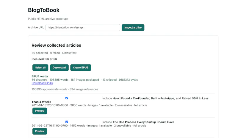 BlogToBook screenshot 3