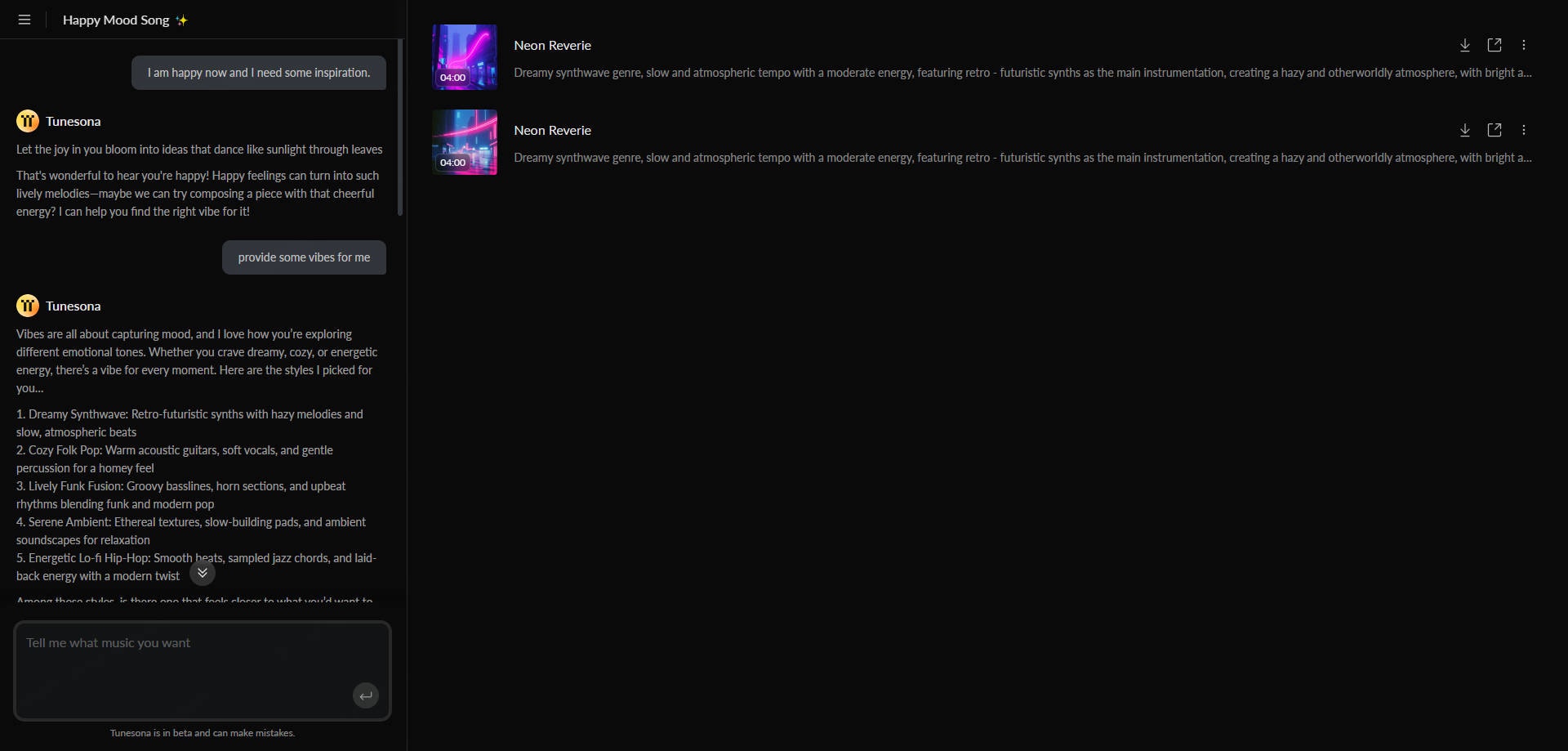 Tunesona AI Music Agent gallery image