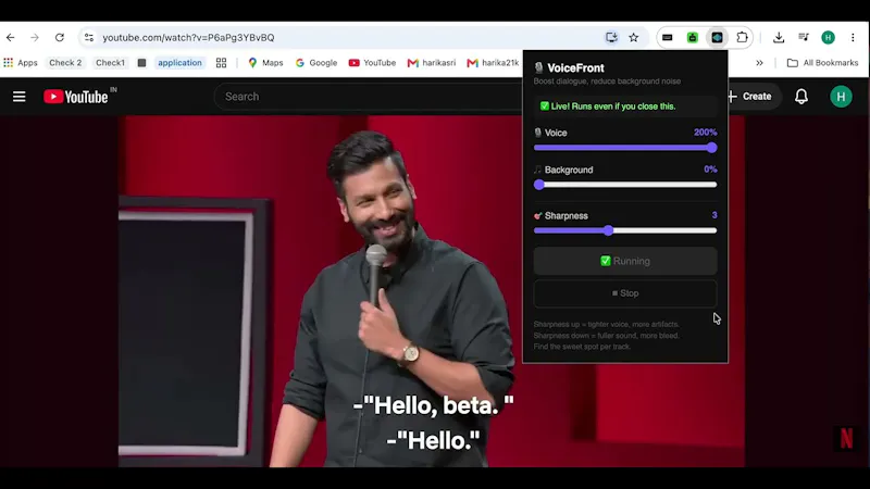 VoiceFront screenshot 1 (video preview)