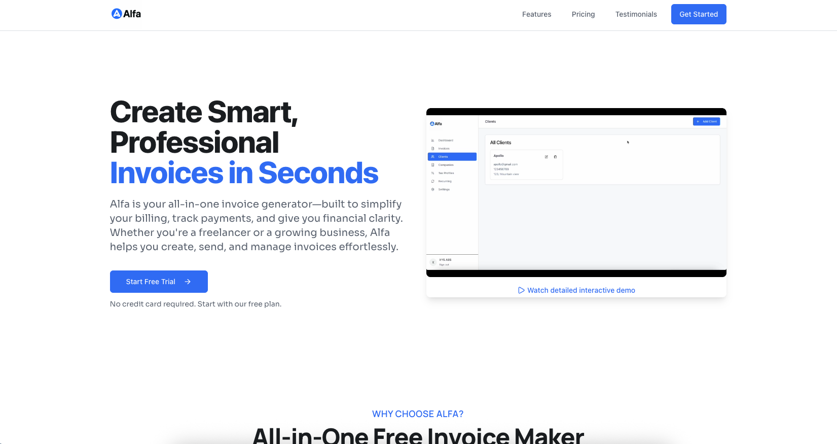 Alfa - invoices made simple for freelancers and small businesses media 1