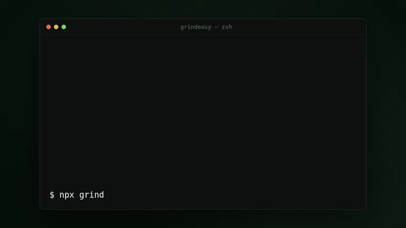 grindeasy · see what you're coding with screenshot 2