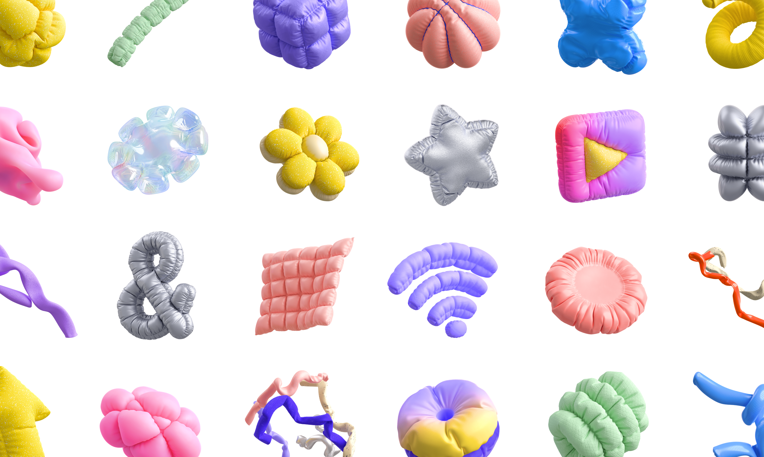 Inflatable abstract 3d illustrations gallery image