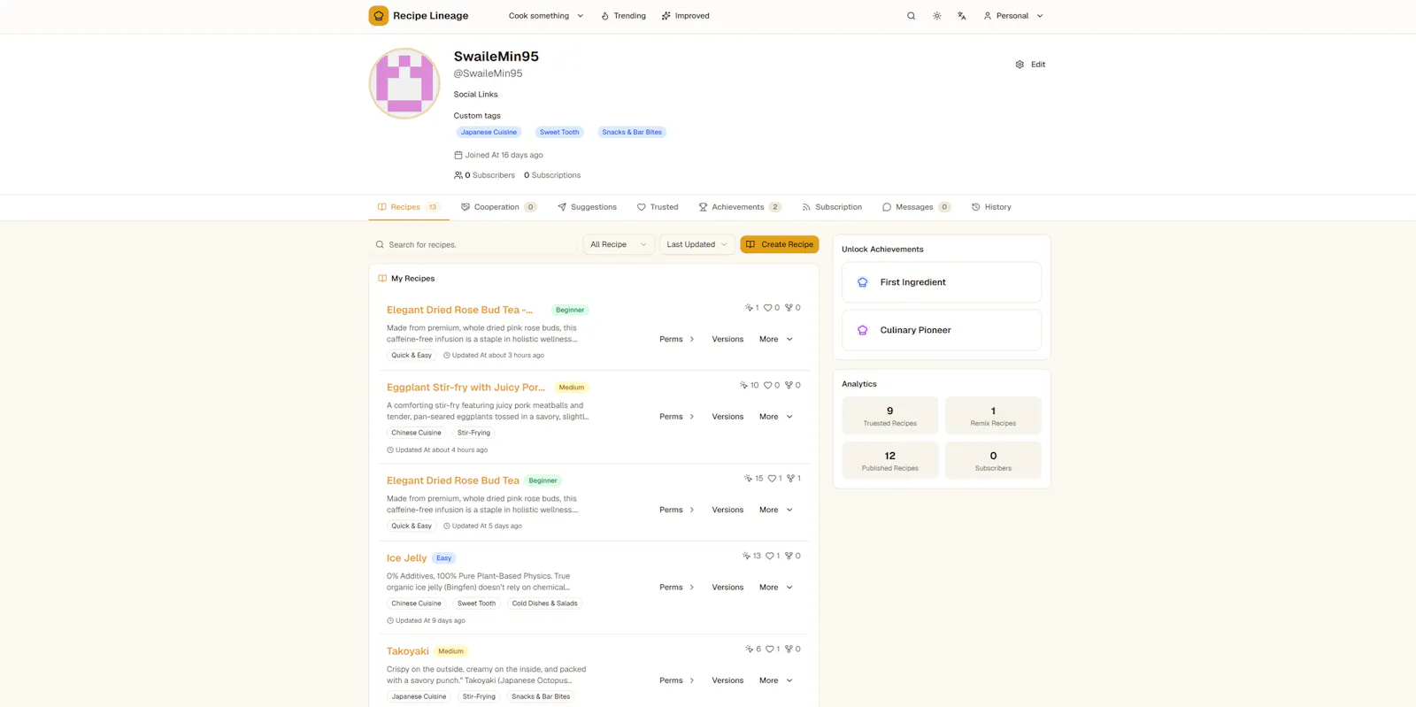 Recipe Lineage screenshot 4