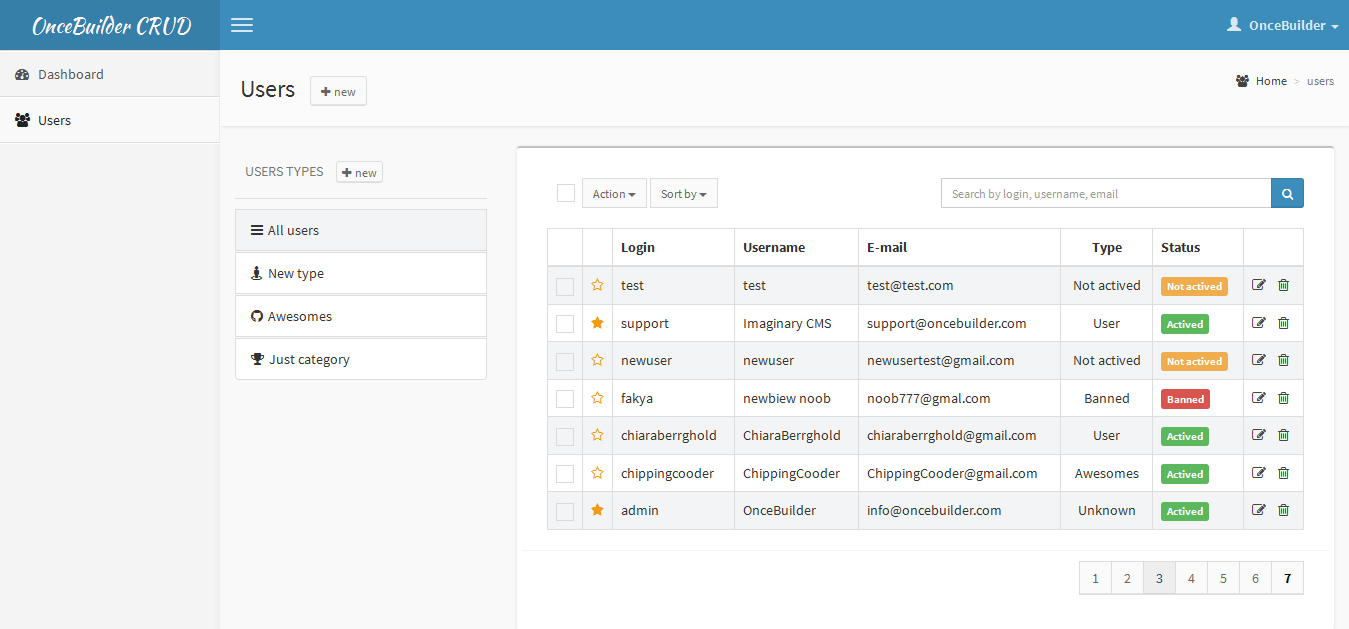 OnceBuilder CRUD gallery image