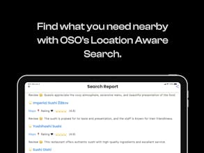 OSO AI検索エンジンインフォグラフィック： OSO AI検索エンジンが高度なAI技術を活用してデジタル領域から情報を取得し、まとめ、検閲されていない検索結果を提供する方法を示したインフォグラフィック。