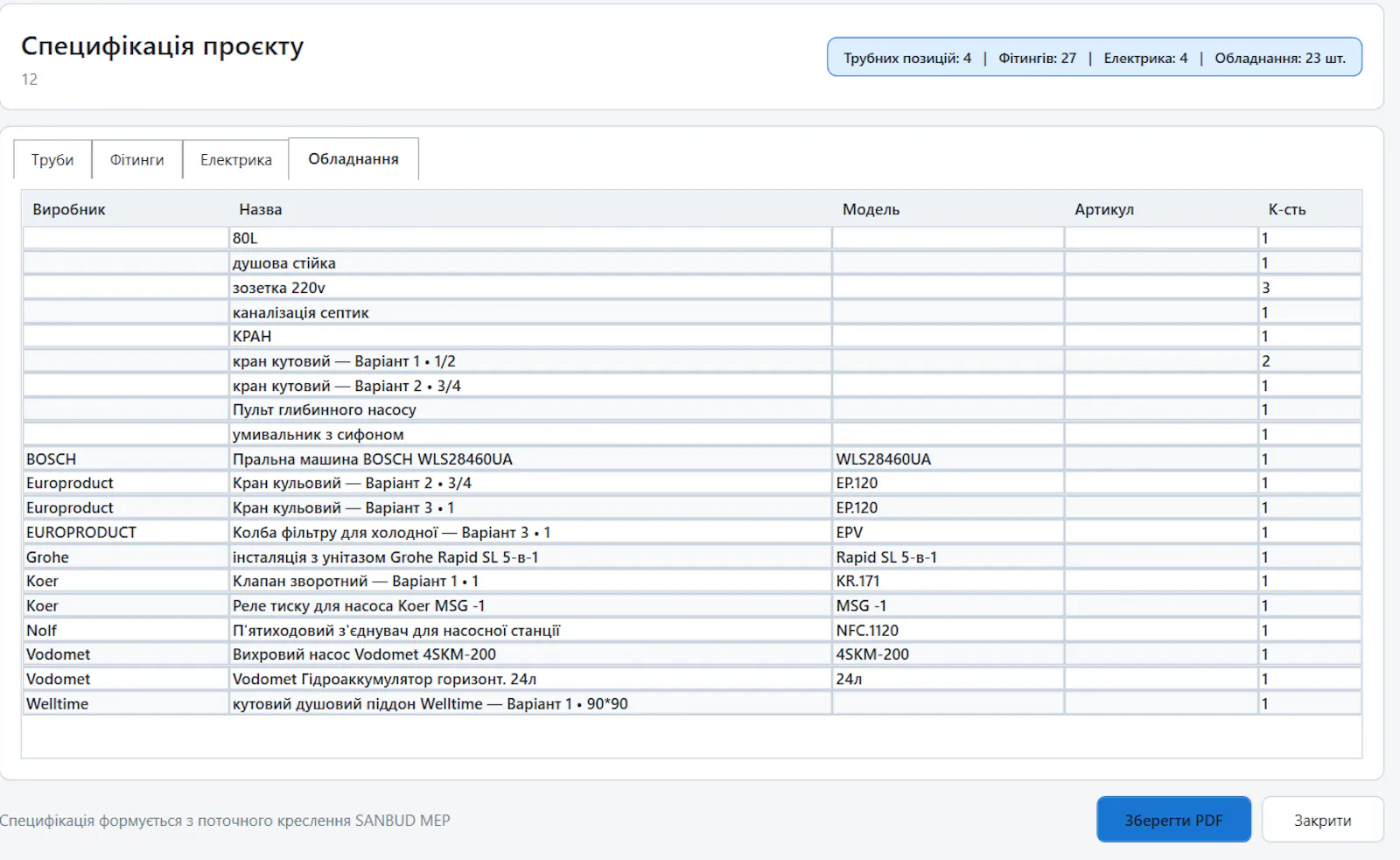 SANBUD MEP screenshot 7