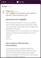 La interfaz de la aplicación Thinksy posee un diseño moderno y limpio.