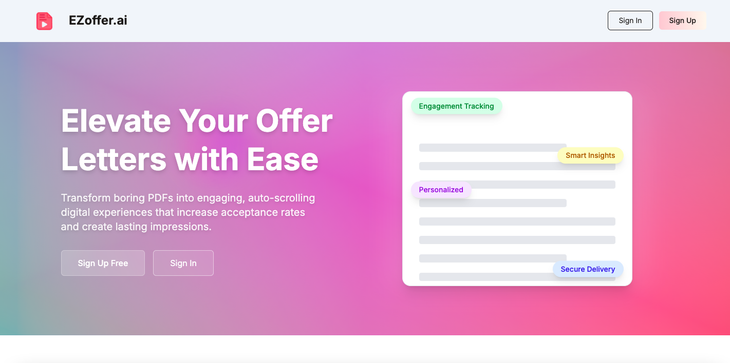 EZoffer - Main product screenshot demonstrating key features and user interface