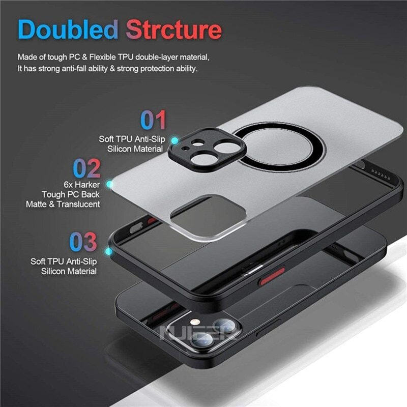iPhone -hoesje - Magsafe Wireless Charge Phone Case voor iPhone media 3