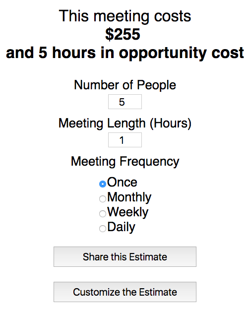 Meeting Cost Calculator Product Information, Latest Updates, and
