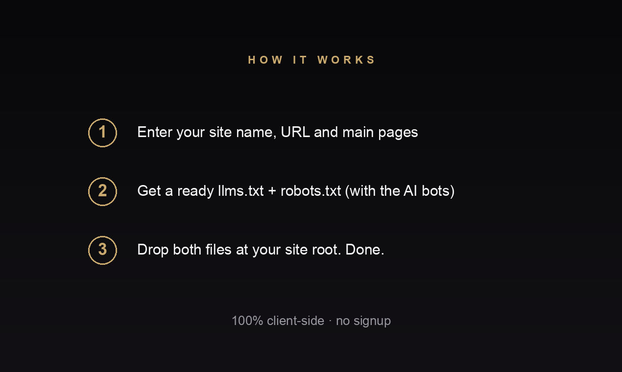 llms.txt Generator for AI gallery image