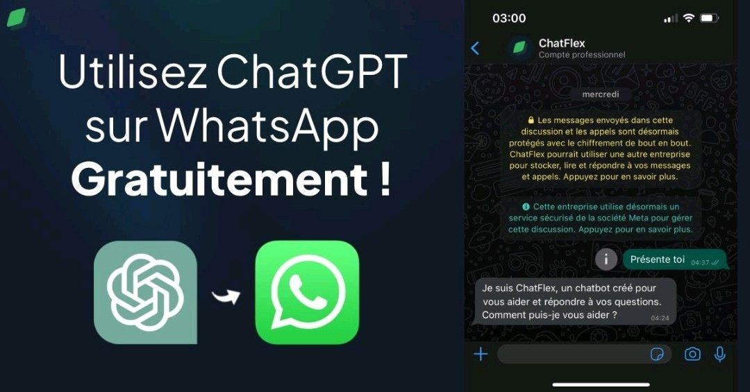 Chatflex - Chatbot betrieben von Chatgpt auf WhatsApp verfügbar Medien 1