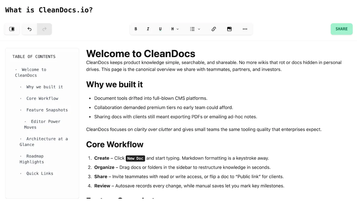 CleanDocs.io