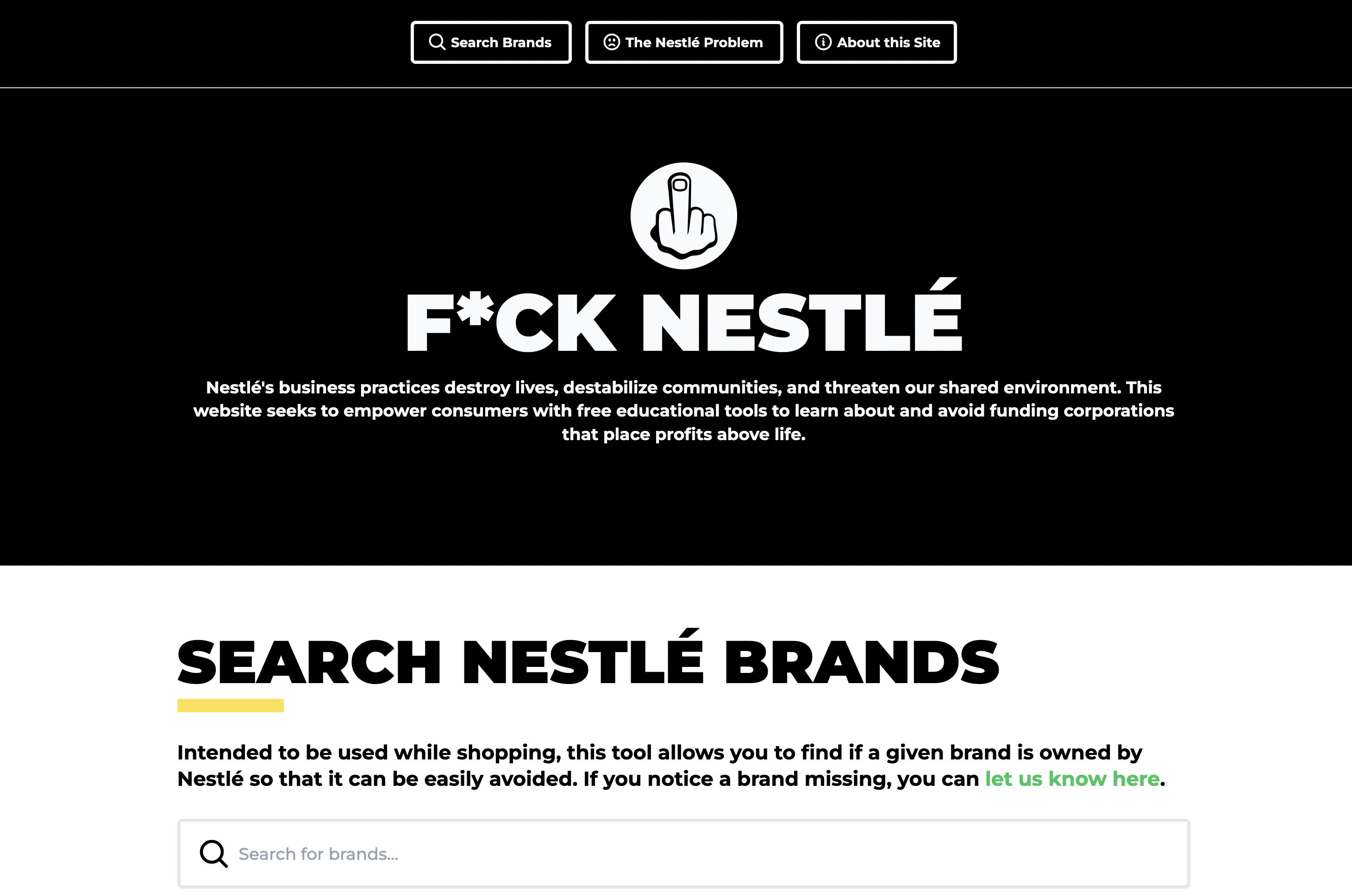 f*cknestlé.art - 소비자가 비 윤리적 브랜드에 자금을 지원하지 않도록 도와줍니다 미디어 1