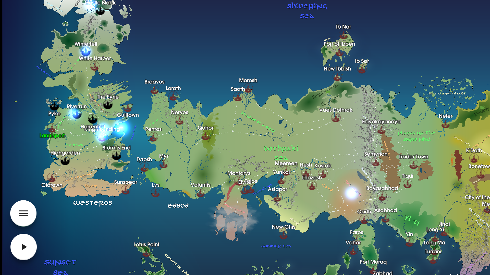 game of thrones character travel map