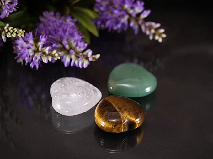 Three Heart-Shaped Crystal Stones gallery image