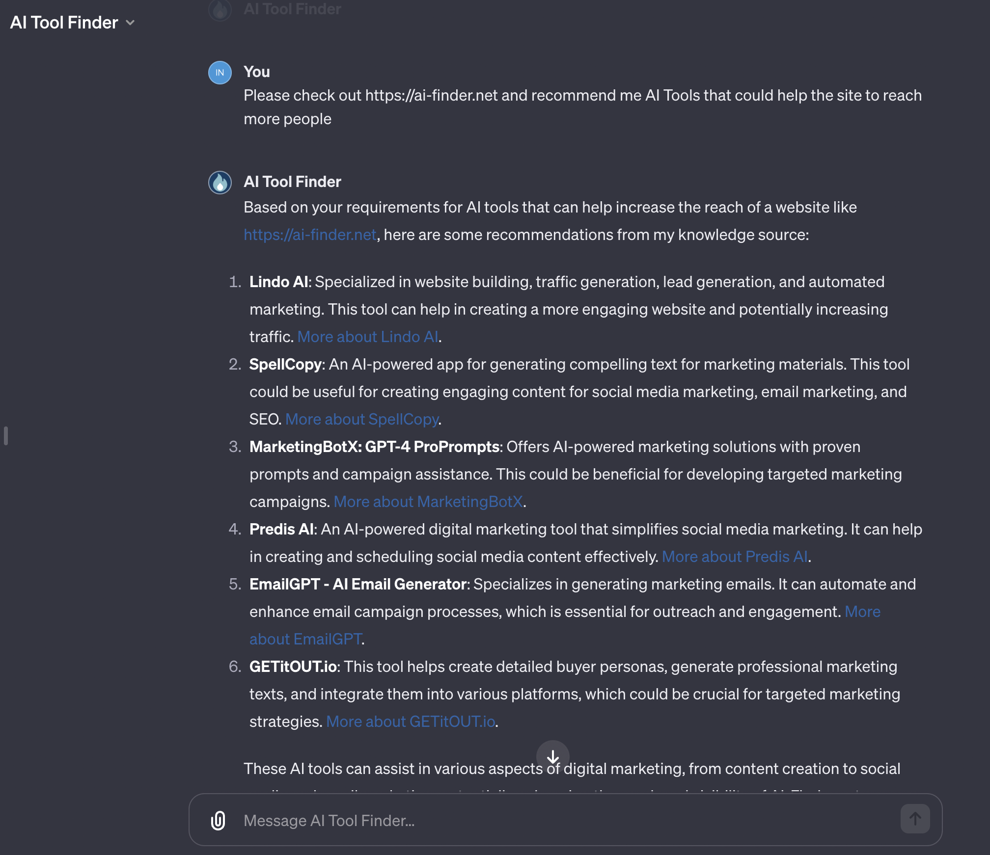 AI Tool Finder (CustomGPT) by AI Finder gallery image