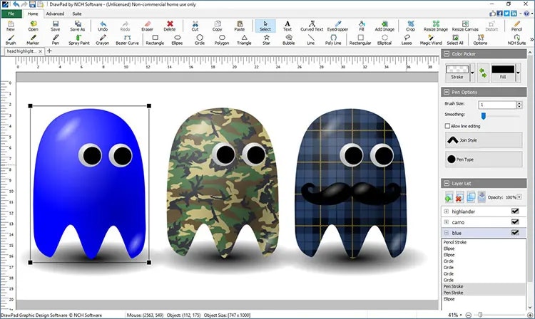 Perisian Reka Bentuk Grafik Drawpad media 5