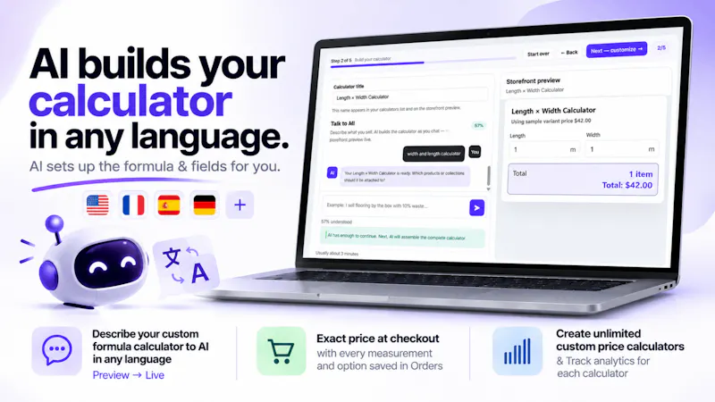Price Calculator? Just Ask AI ✦ Shopify screenshot 2