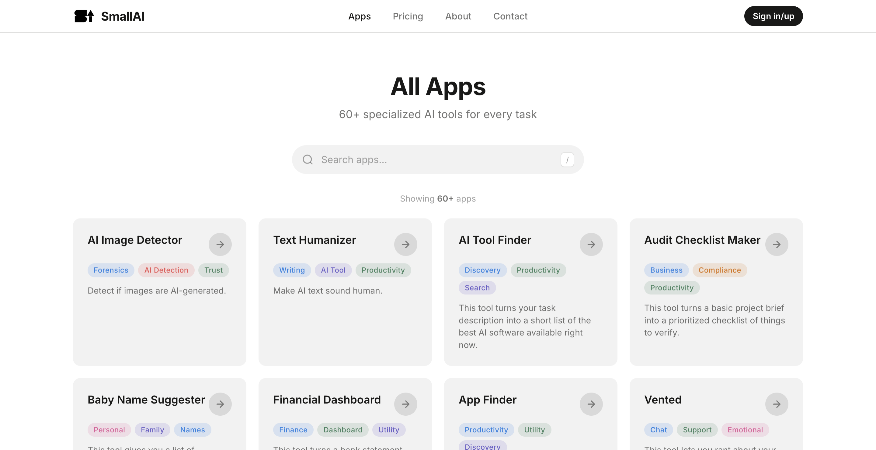 SmallAI - Screenshot 2 showing product features and functionality