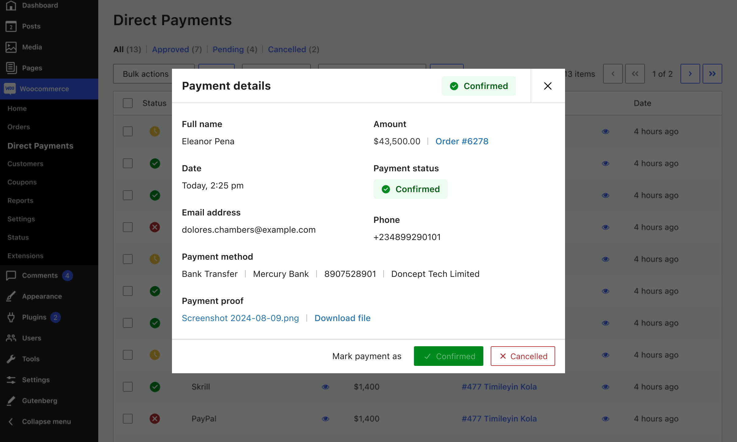 Pagamenti diretti per WooCommerce media 5