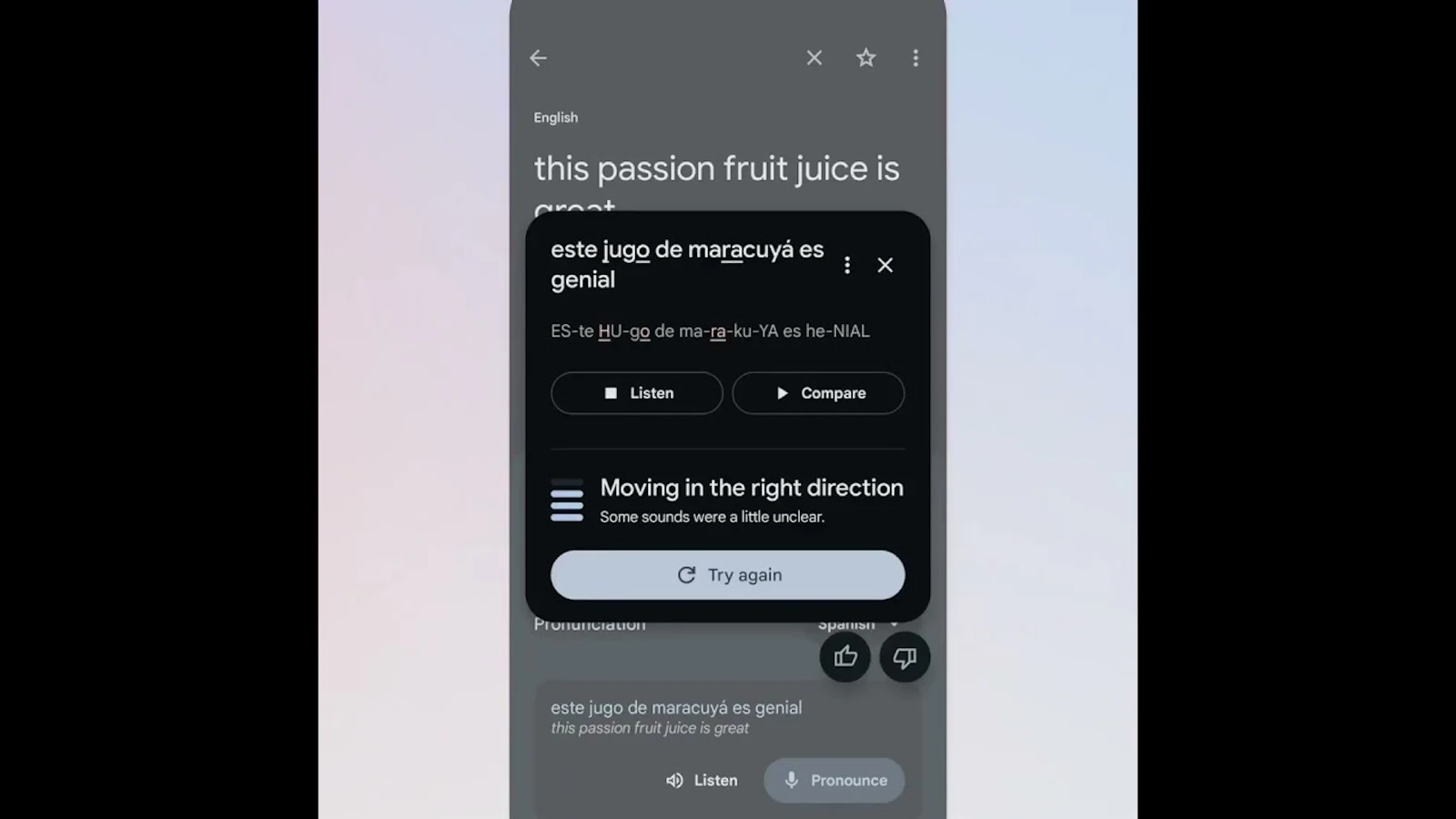 Google Translate Pronunciation Practice screenshot 1 (video preview)