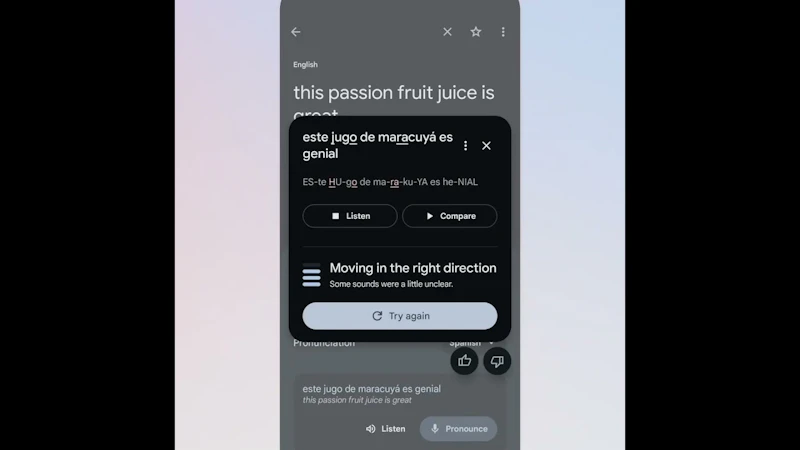 Google Translate Pronunciation Practice screenshot 1 (video preview)