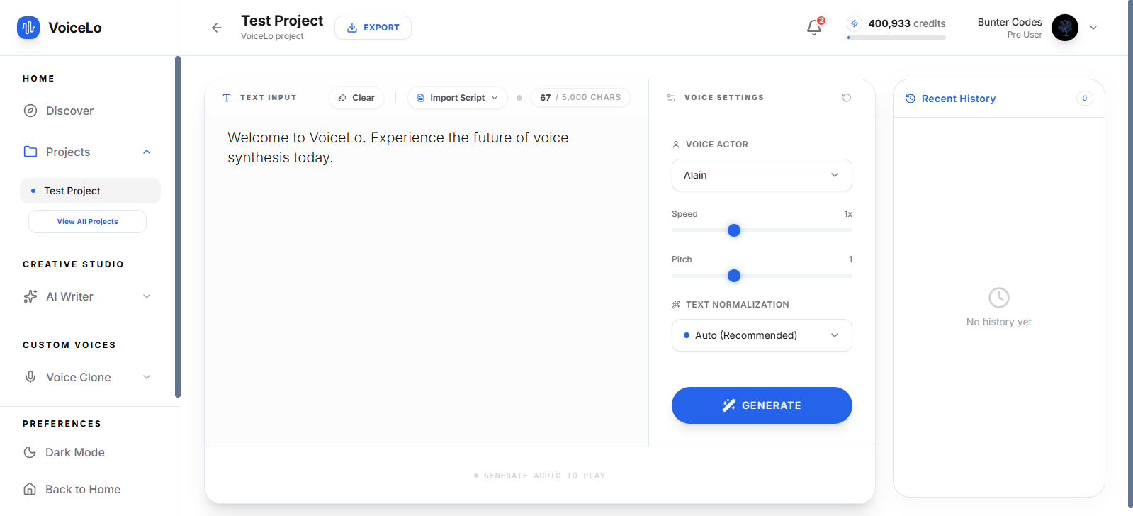 VoiceLo - Screenshot 2 showing product features and functionality