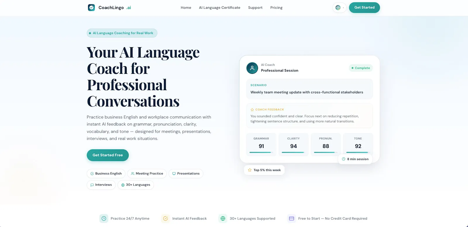 CoachLingo for AI Language Coaching screenshot 1