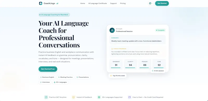 CoachLingo for AI Language Coaching screenshot 1
