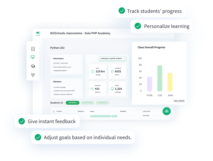 Mídia 2 de Academia W3schools - Solução tudo em um para o ensino de codificação