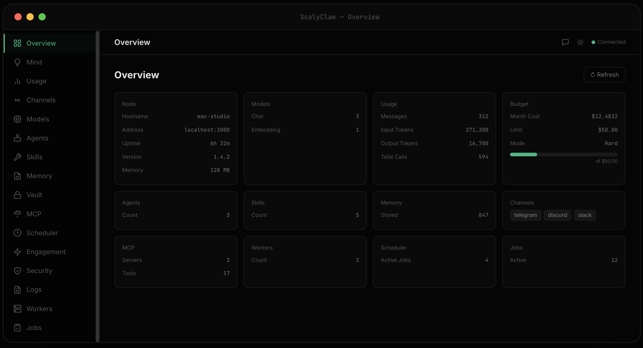ScalyClaw - Main product screenshot demonstrating key features and user interface