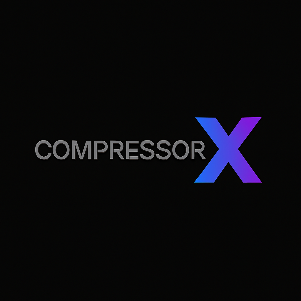 CompressorX – Compress & Compare - Product Hunt launch logo and brand identity